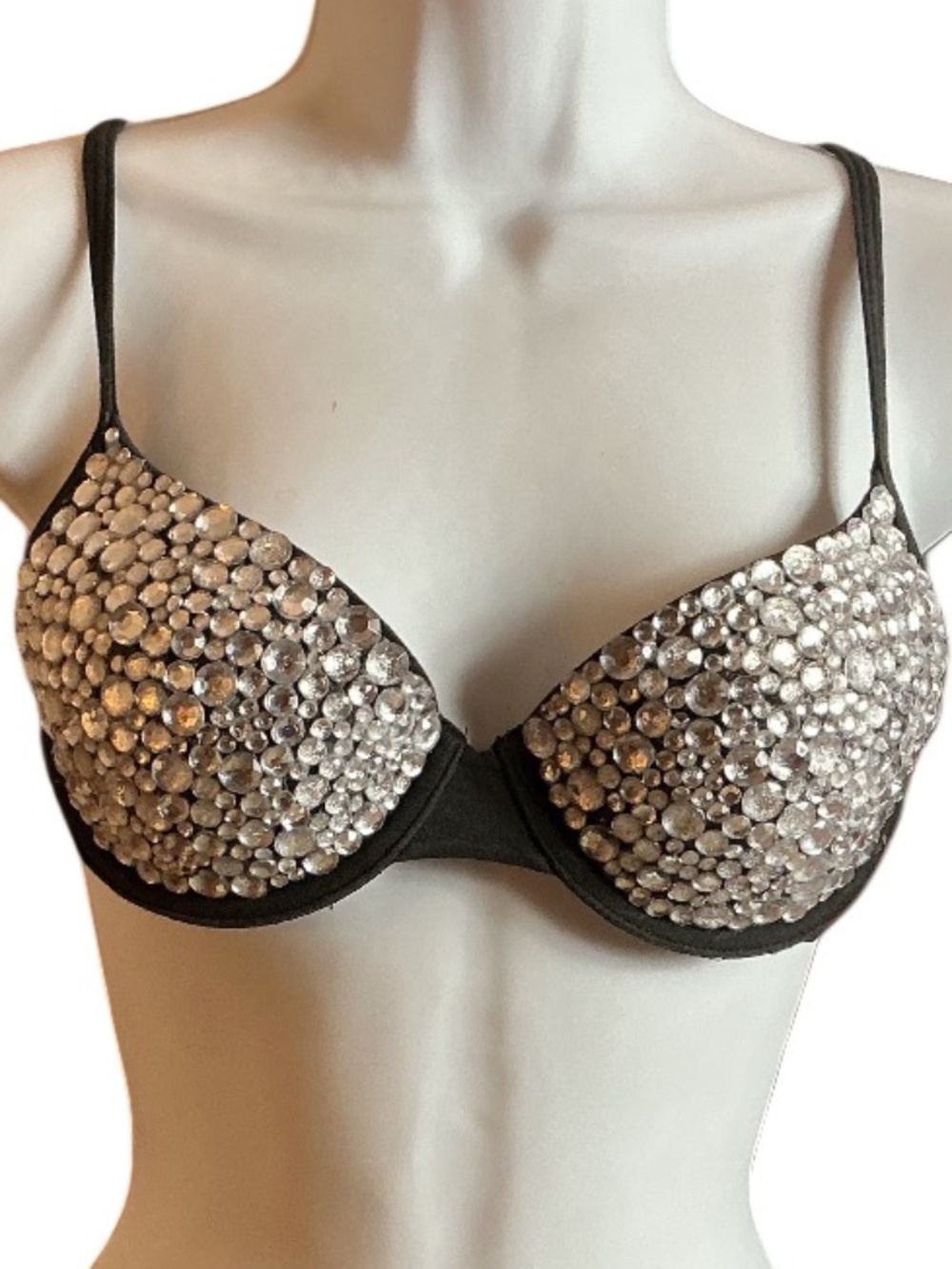 Rhinestone Crystal Bra Festival Rave Top Glam Clubwear 34B (Calvin Klein Base)
